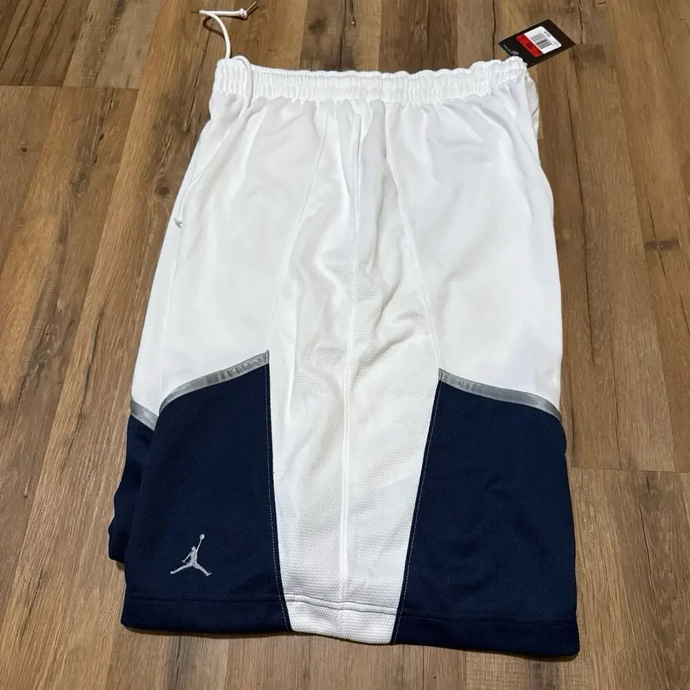 2008 Air Jordan White Navy Blue Basketball 253188-105 Y2K Shorts